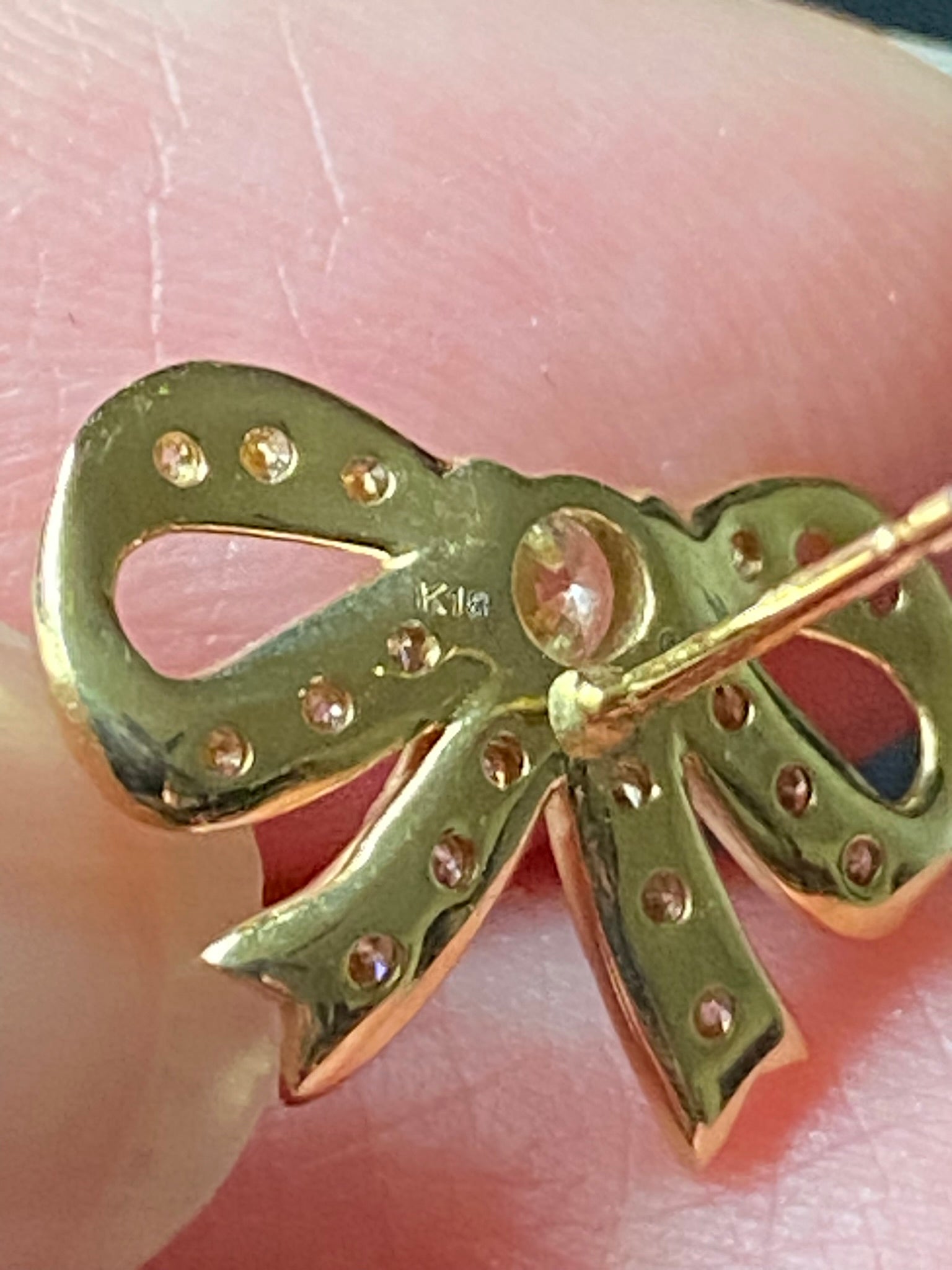 Ribbon Diamond Stud Earrings