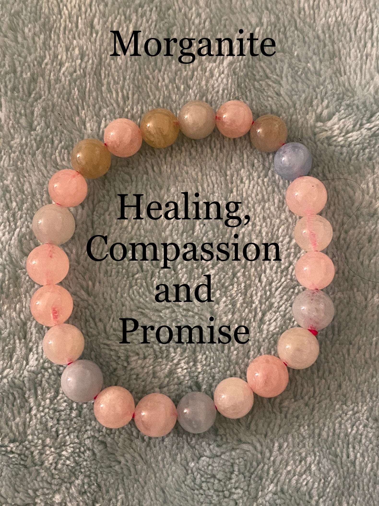 Natural Morganite and aquamarine bracelet