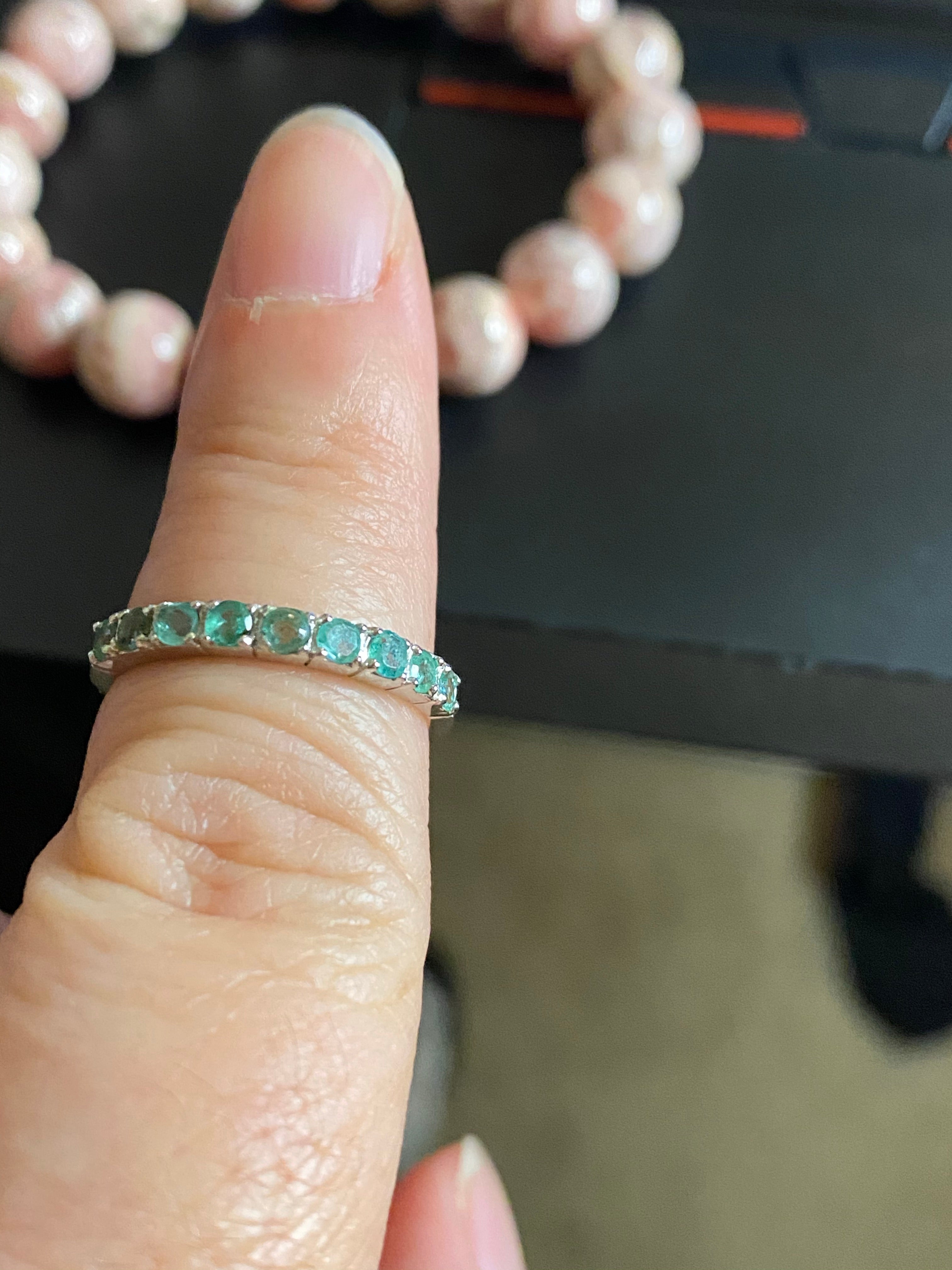 Half eternity Emerald ring