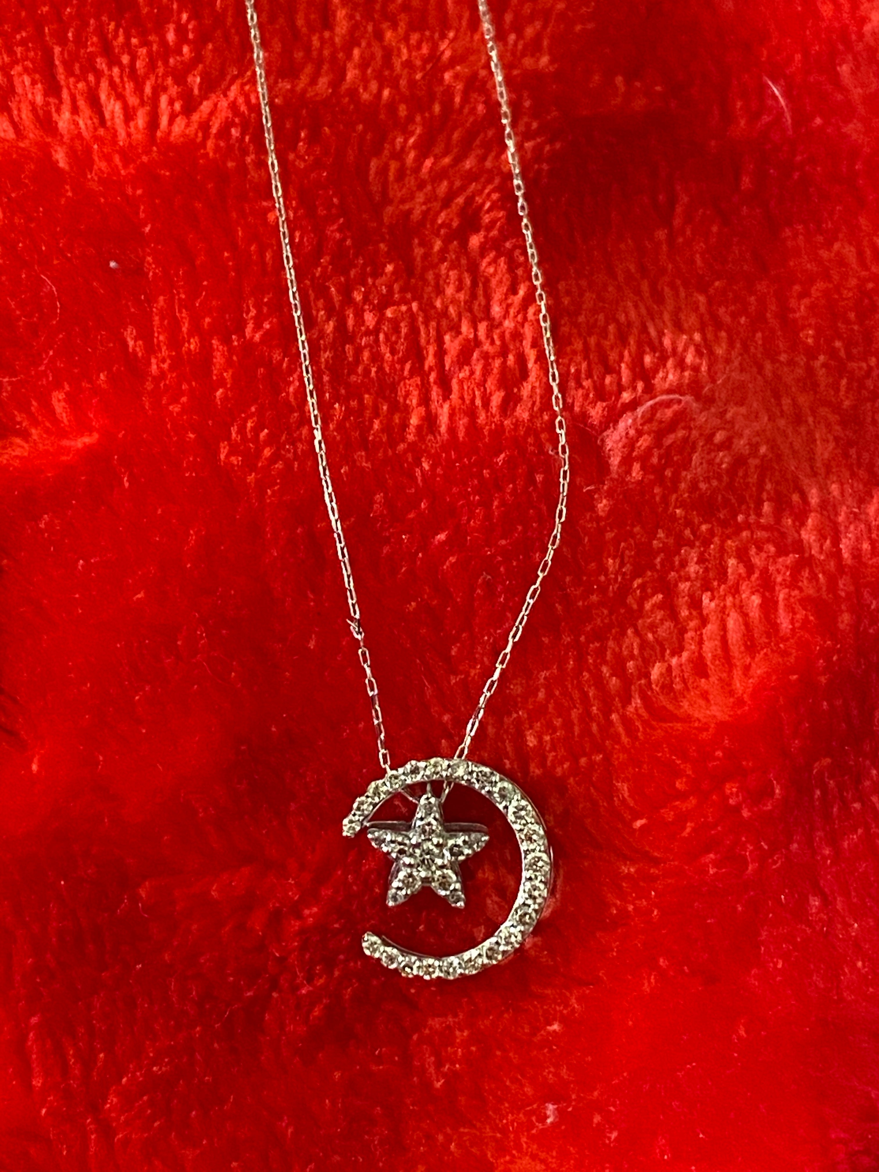 Moon and star necklace