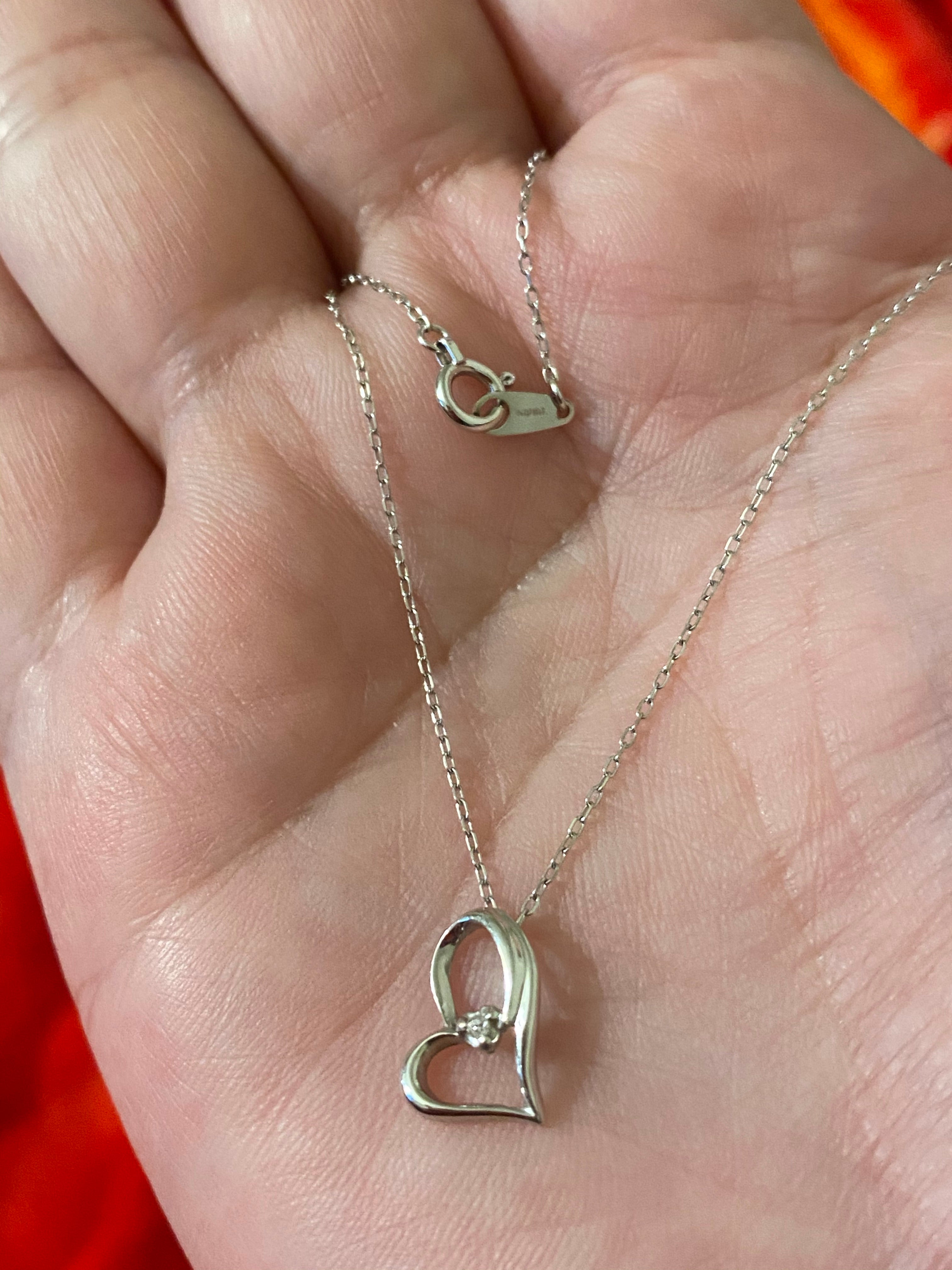 Open heart pendant necklace