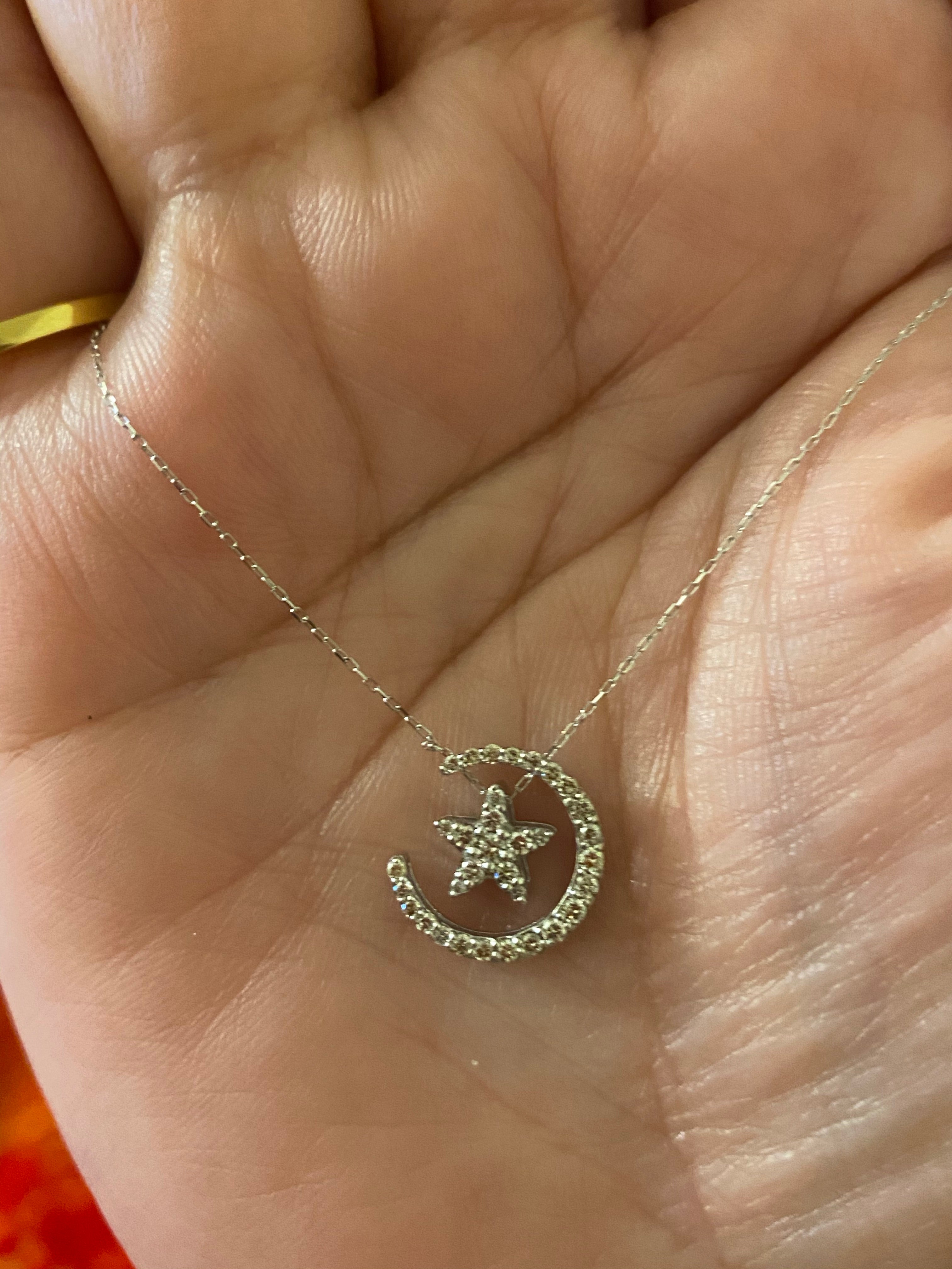 Moon and star necklace