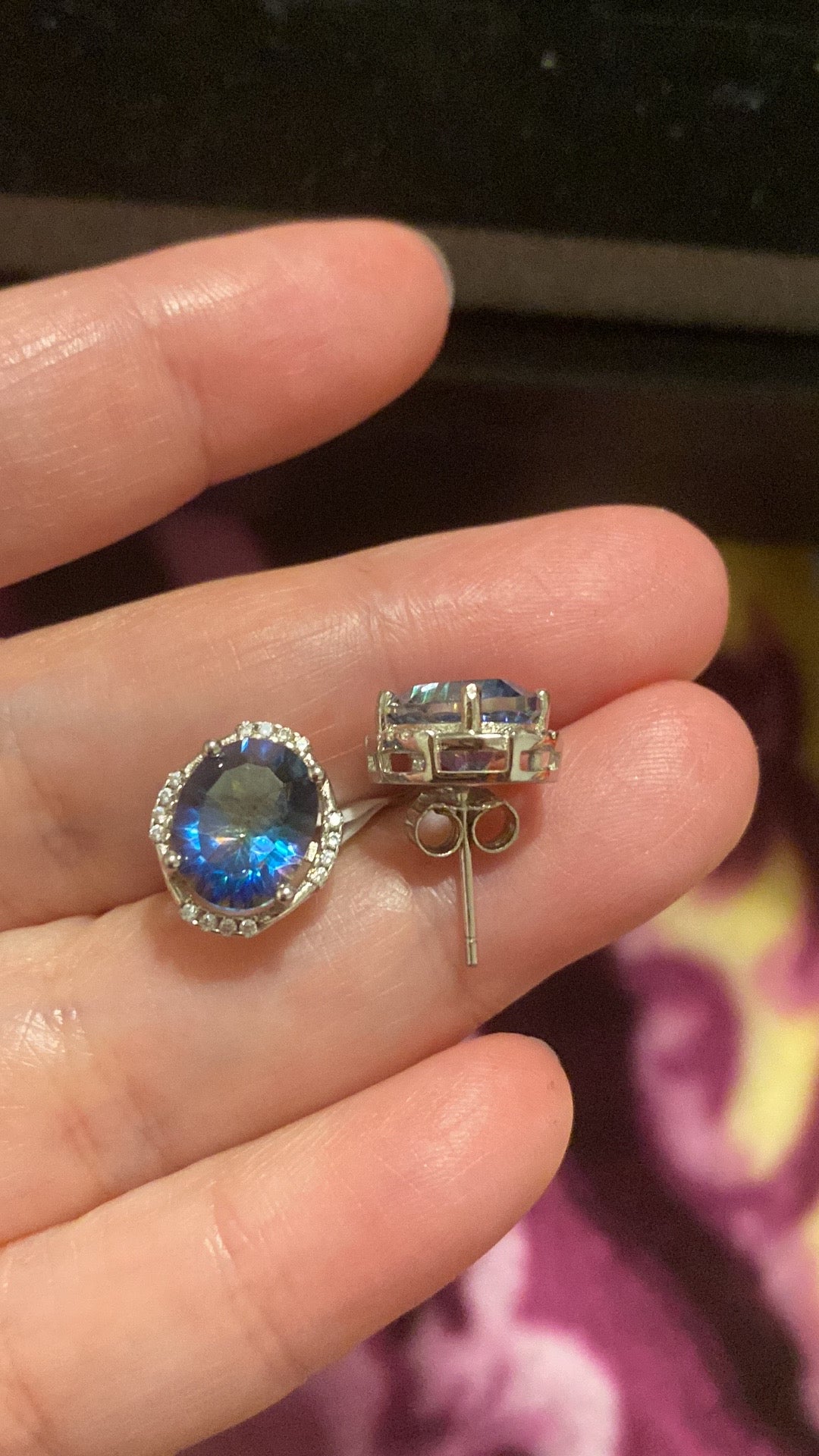 Mystic Topaz stud earrings